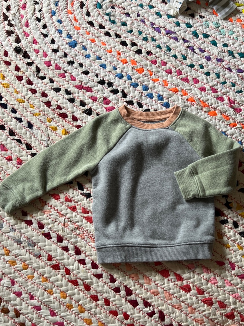 Cat & Jack Kids Colorblock Sweatshirt in Gray, Green & Peach